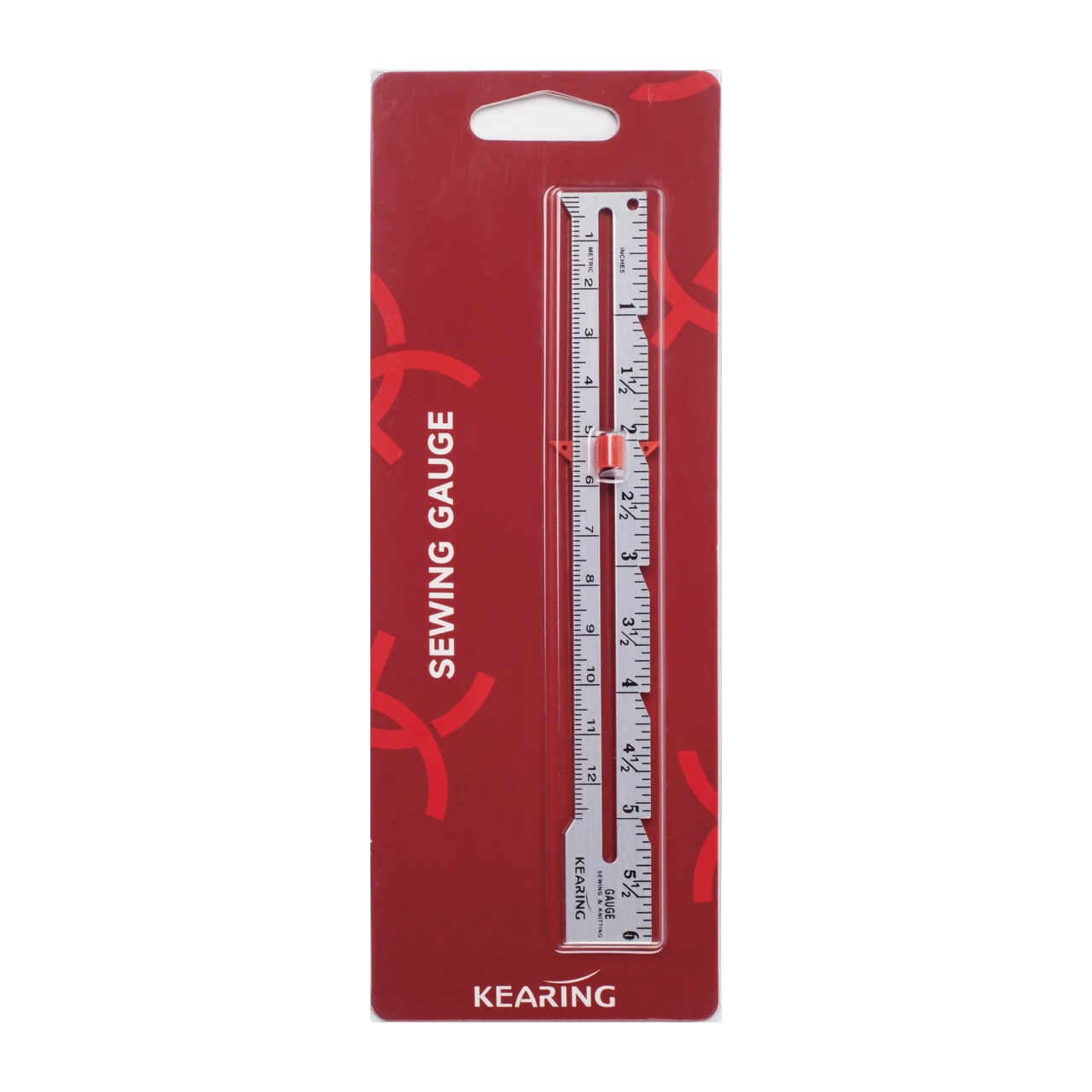 Kearing Sliding Marker Sewing Gauge 6" with Metal Slider for Hems, Tucks, Pleats, Buttonholes